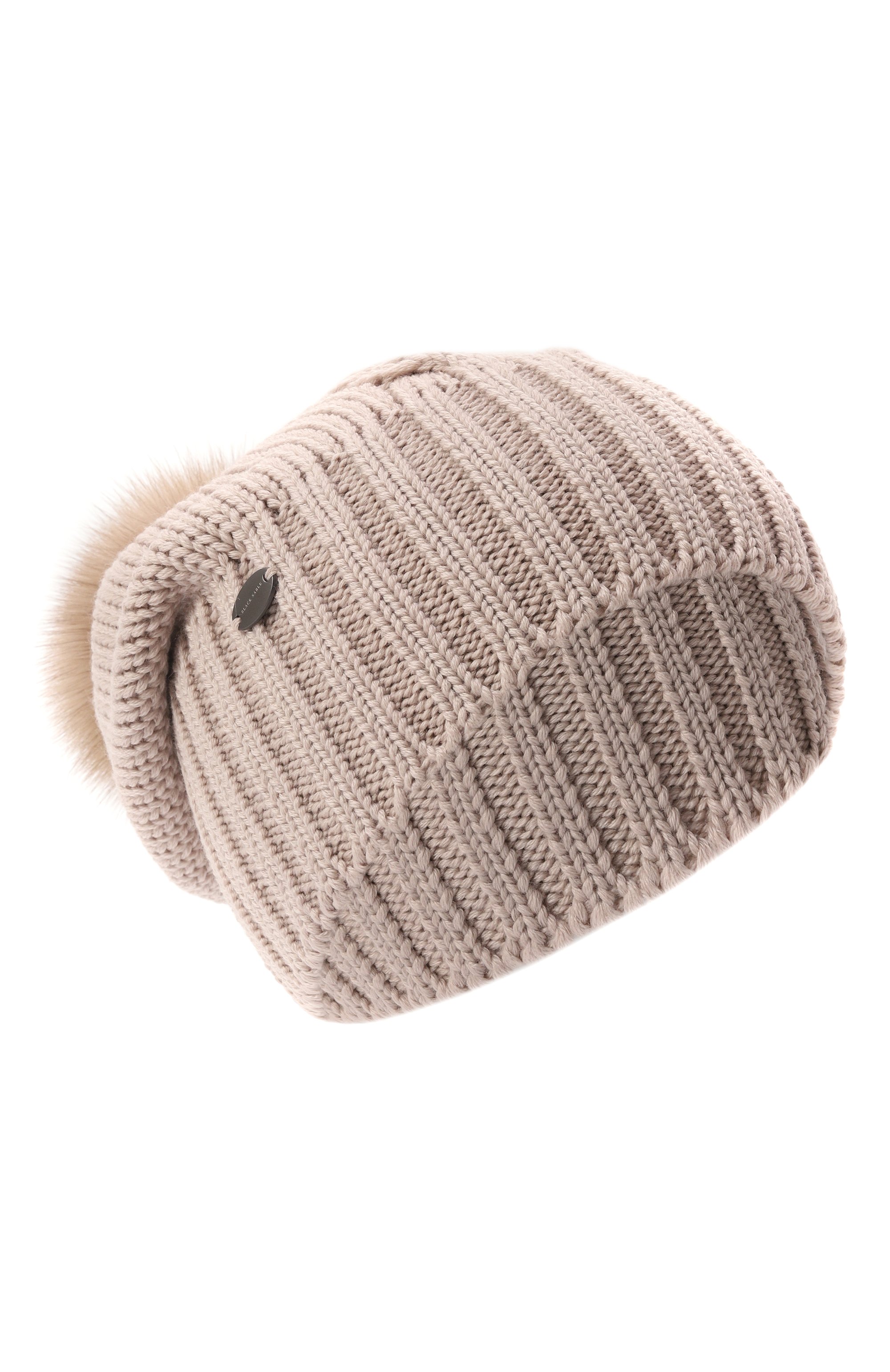 Шапка с меховой отделкой BLACK SABLE бежевого цвета по цене 57000 руб., арт. BS-24017, фото 1 Шапка с меховой отделкой BLACK SABLE, арт. BS-24017, фото 1