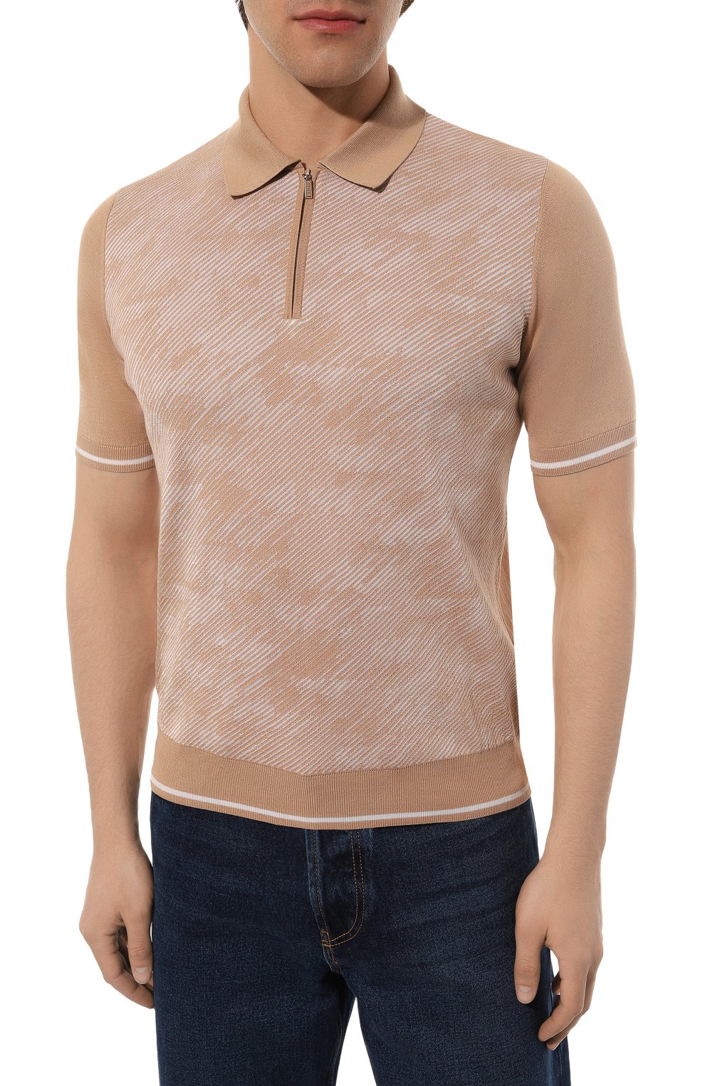 Поло из шелка и хлопка ZILLI, арт. MBZ-PZ122-JACQ1/MC01, фото 3