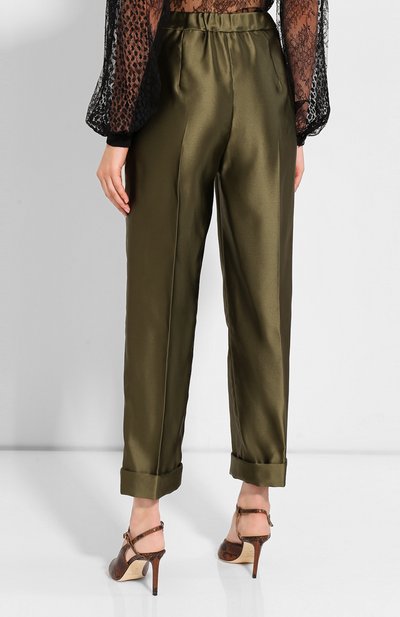 Шелковые брюки TOM FORD хаки цвета по цене 193500 руб., арт. PAW282-FAX578, фото 4 Шелковые брюки TOM FORD, арт. PAW282-FAX578, фото 4