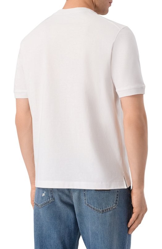 Хлопковая футболка Canali T0930/MJ02435 Белый  T0930/MJ02435 Фото 4