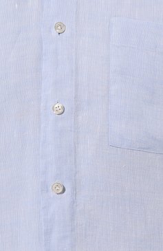 Мужская льняная рубашка BOGNER голубого цвета, арт. 58892973 | Фото 5 (Воротник: Button down; Рукава: Короткие; Случай: Повседневный; Длина (для топов): Стандартные; Материал сплава: Проставлено; Материал внешний: Лен; Принт: Однотонные; Драгоценные камни: Проставлено; Стили: Кэжуэл)