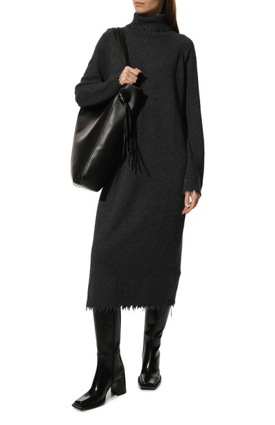 Платье из шерсти и кашемира ADDICTED темно-серого цвета по цене 39600 руб., арт. MK916_, фото 2 Платье из шерсти и кашемира ADDICTED, арт. MK916_, фото 2