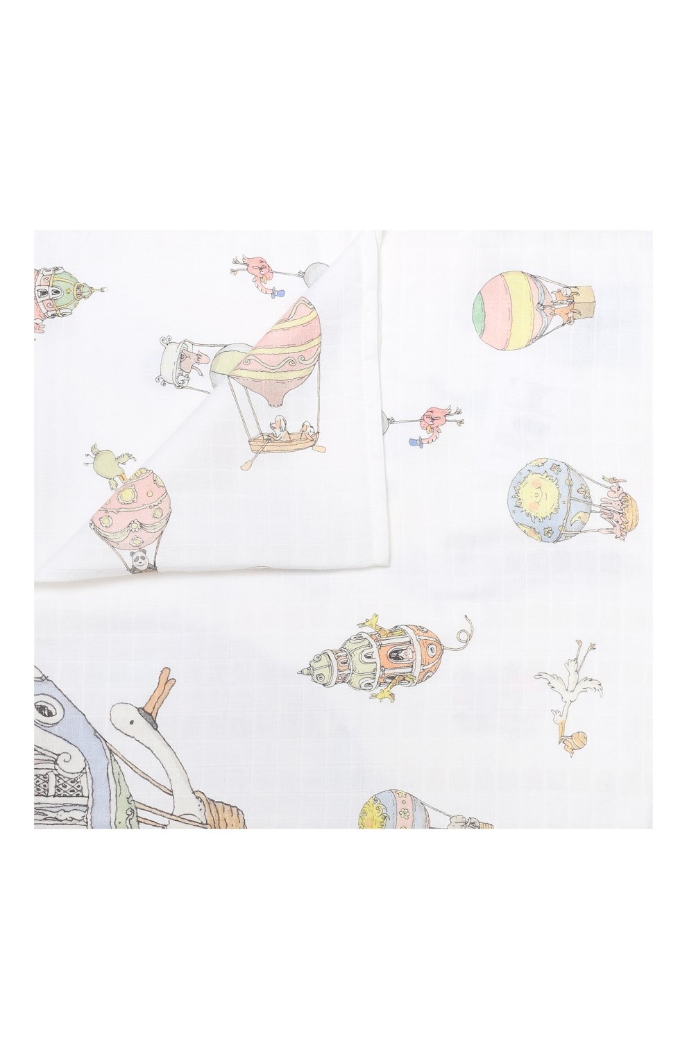 Хлопковая пеленка ATELIER CHOUX белого цвета по цене 4475 руб., арт. CARRE H0T AIR BALL00NS, фото 1 Хлопковая пеленка ATELIER CHOUX, арт. CARRE H0T AIR BALL00NS, фото 1