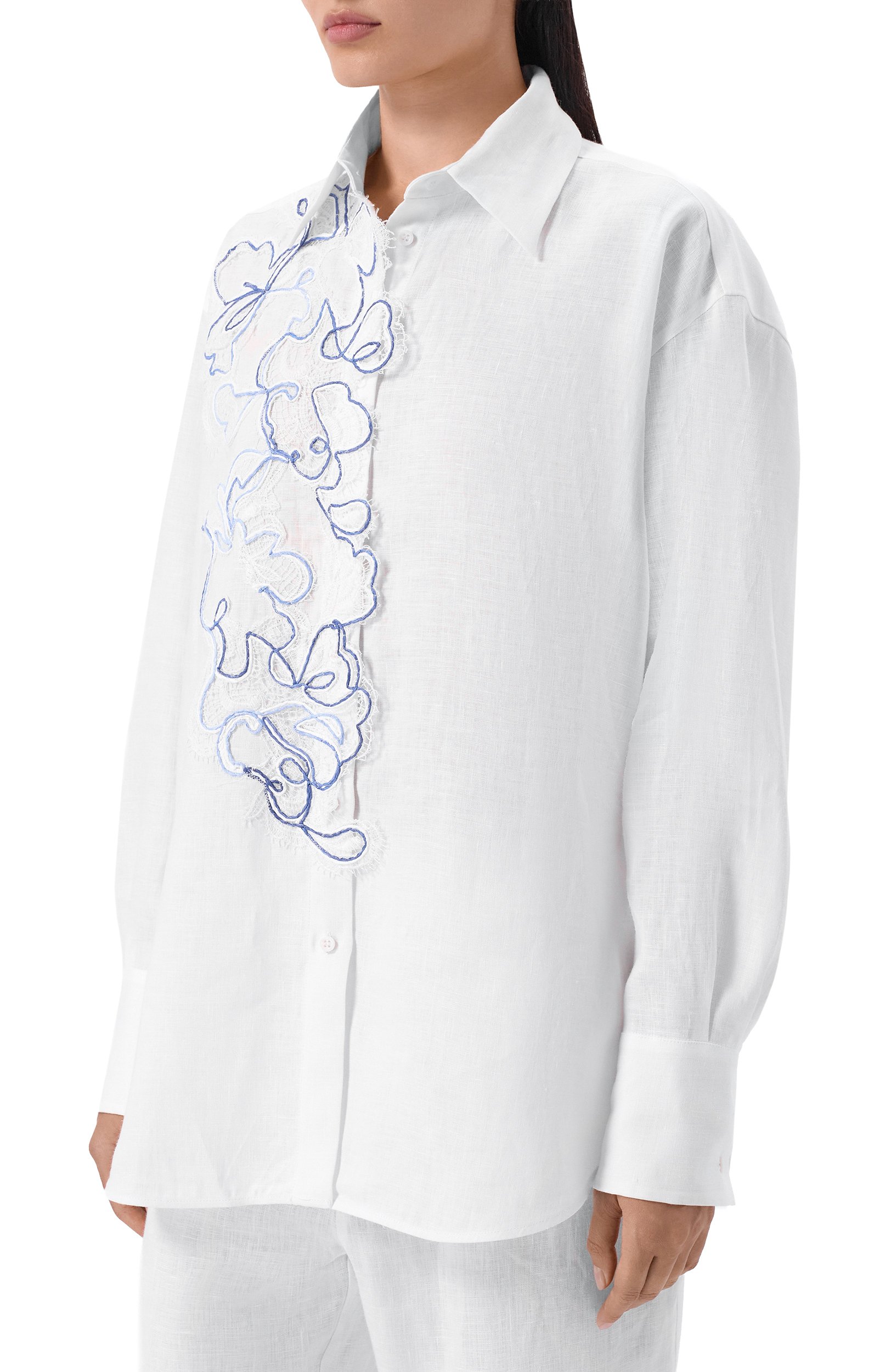 Льняная рубашка ERMANNO SCERVINO, арт. D484K305ZQR, фото 3