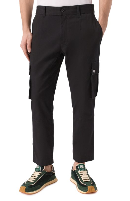 Хлопковые брюки-карго Dolce & Gabbana GVB4ET/FUFJU Чёрный  GVB4ET/FUFJU Фото 3