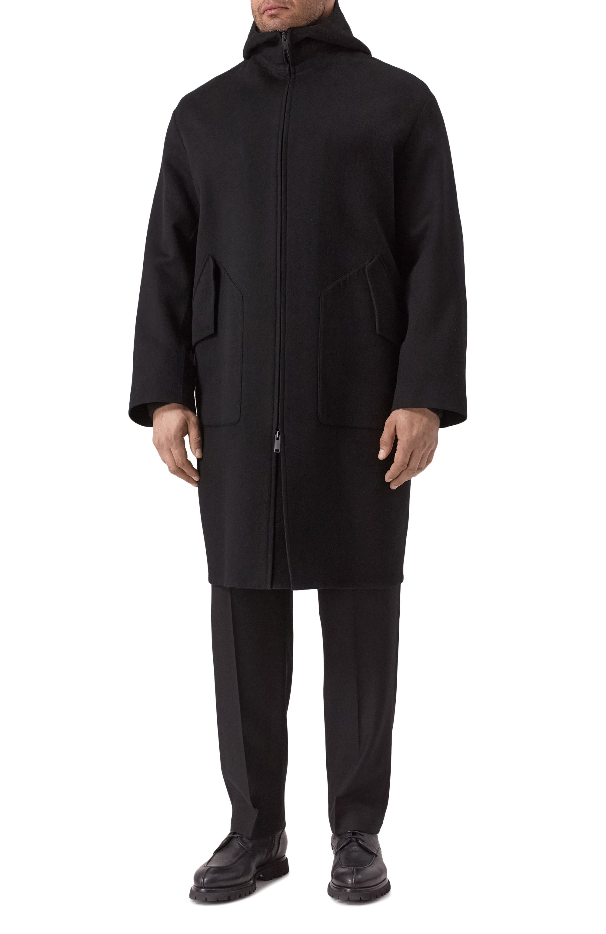 Кашемировое пальто MVST черного цвета по цене 483500 руб., арт. TXEKB-ES4245-4 BS/LC1598, фото 3 Кашемировое пальто MVST, арт. TXEKB-ES4245-4 BS/LC1598, фото 3