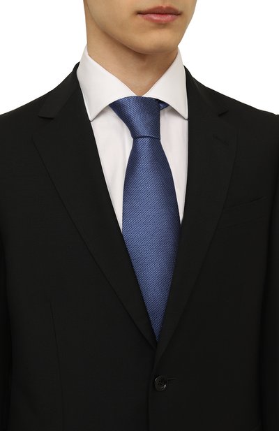 Шелковый галстук LANVIN синего цвета по цене 15000 руб., арт. TIE/2053, фото 2 Шелковый галстук LANVIN, арт. TIE/2053, фото 2