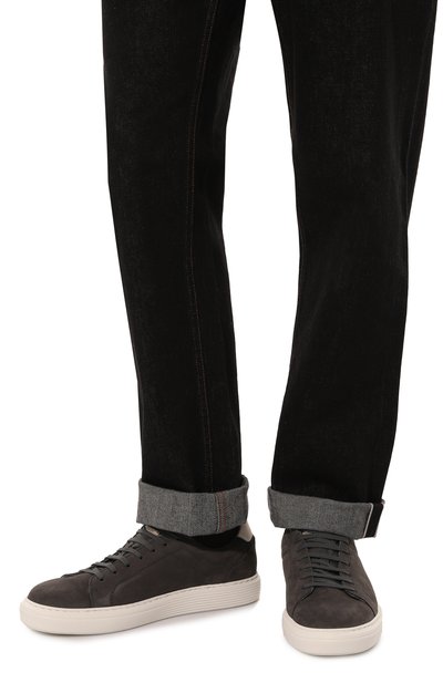 Кеды из нубука BRUNELLO CUCINELLI темно-серого цвета по цене 93700 руб., арт. MZUDBTJ281, фото 3 Кеды из нубука BRUNELLO CUCINELLI, арт. MZUDBTJ281, фото 3