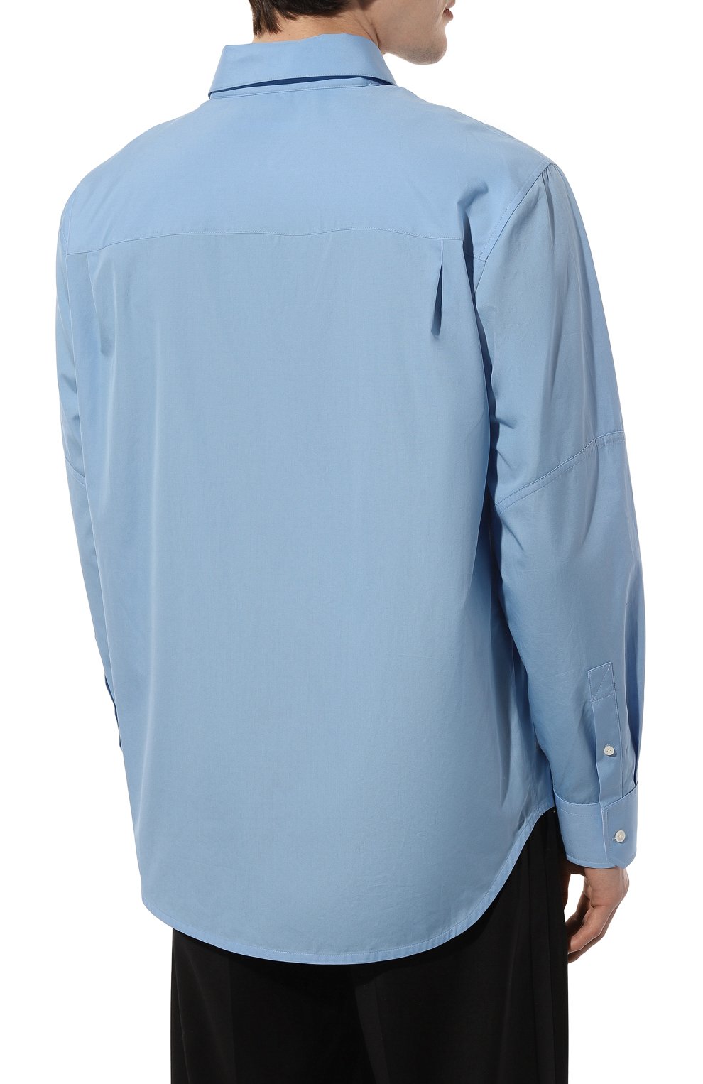 Хлопковая рубашка HELMUT LANG голубого цвета по цене 44000 руб., арт. M10HM504, фото 4 Хлопковая рубашка HELMUT LANG, арт. M10HM504, фото 4