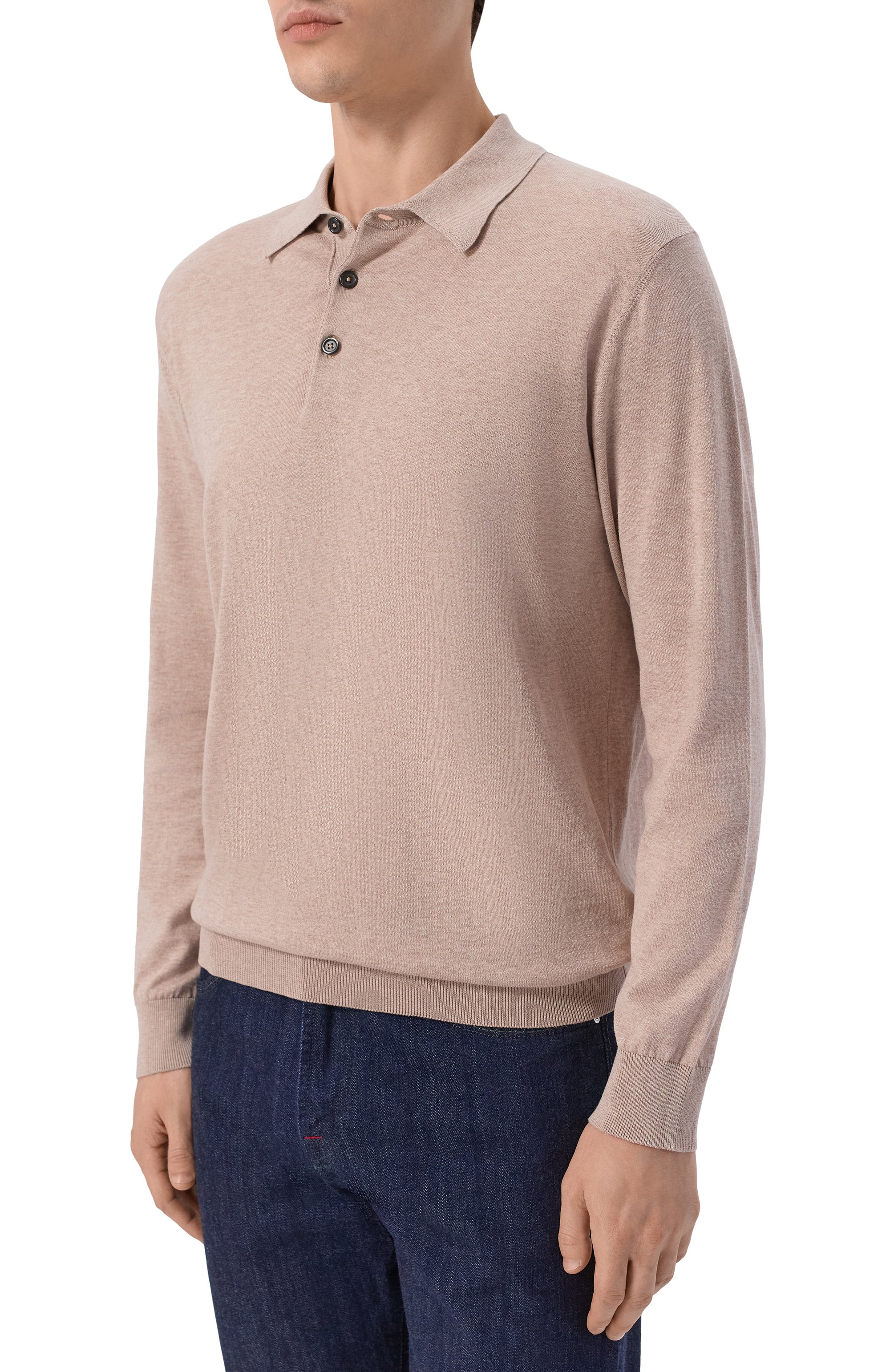 Хлопковое поло ANDREA CAMPAGNA бежевого цвета по цене 39950 руб., арт. M5426-8061, фото 3 Хлопковое поло ANDREA CAMPAGNA, арт. M5426-8061, фото 3