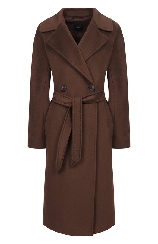 Шерстное пальто Weekend Max Mara RESINA Коричневый RESINA