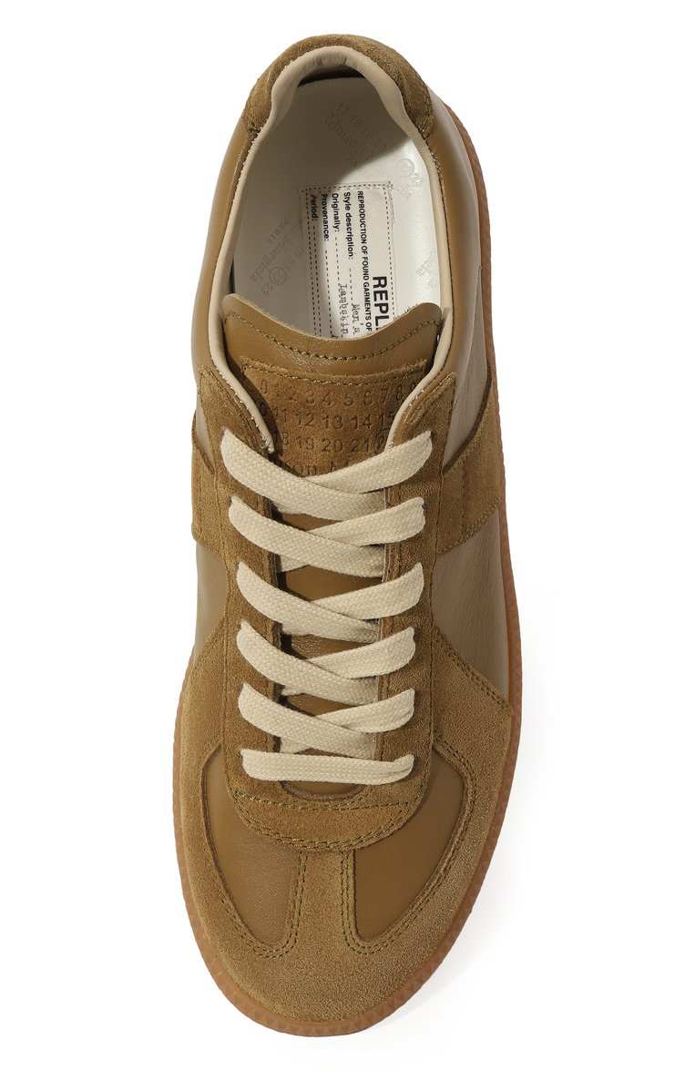 Женские кожаные кеды replica MAISON MARGIELA коричневого цвета, арт. S58WS0109/P1895 | Фото 6 (Материал сплава: Проставлено; Подошва: Платформа; Драгоценные камни: Проставлено; Стили: Кэжуэл; Материал внутренний: Текстиль; Материал внешний: Натуральная кожа; Кросс-КТ: Низкие)