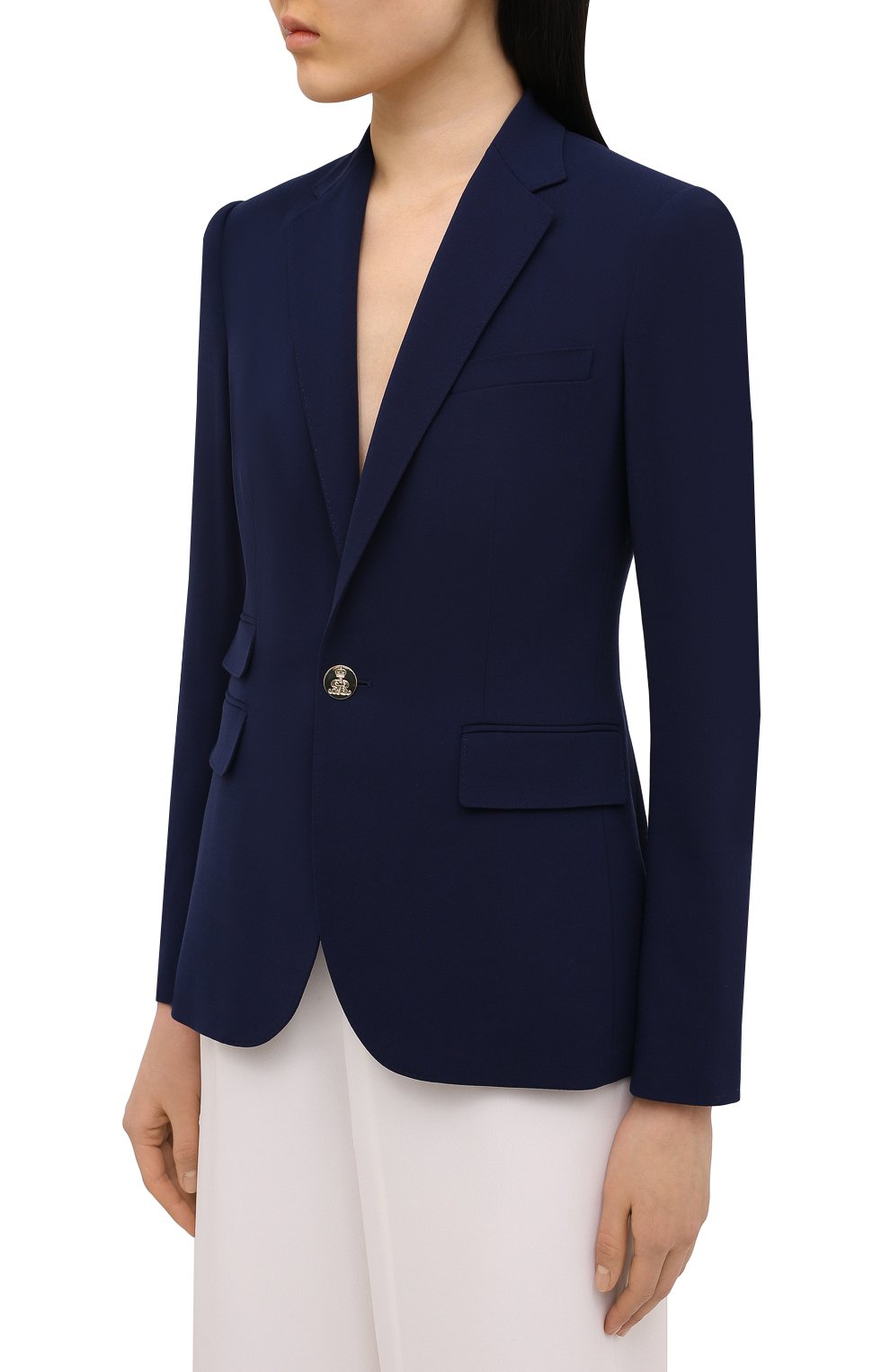 Шерстяной жакет RALPH LAUREN синего цвета по цене 171000 руб., арт. 290625536, фото 3 Шерстяной жакет RALPH LAUREN, арт. 290625536, фото 3