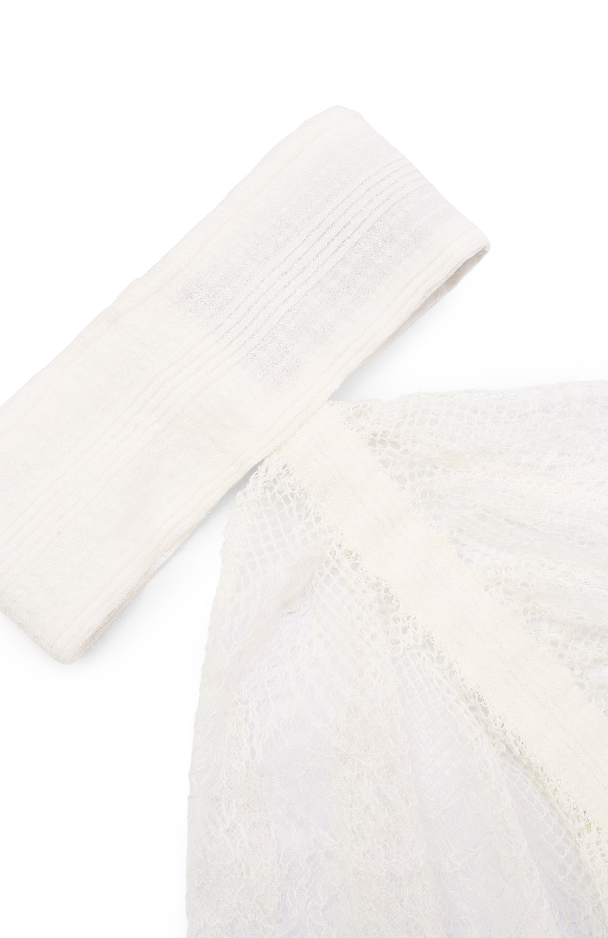 Шелковый воротник ANN DEMEULEMEESTER молочного цвета по цене 61550 руб., арт. B0012891/FA617, фото 3 Шелковый воротник ANN DEMEULEMEESTER, арт. B0012891/FA617, фото 3