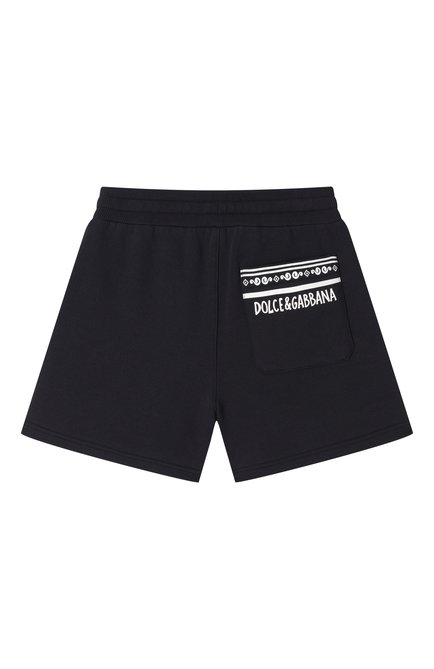 Детские хлопковые шорты DOLCE & GABBANA темно-синего цвета, арт. L4JQU6/G70LL/2-6 | Фото 2 (Нос: Не проставлено; Материал сплава: Проставлено)