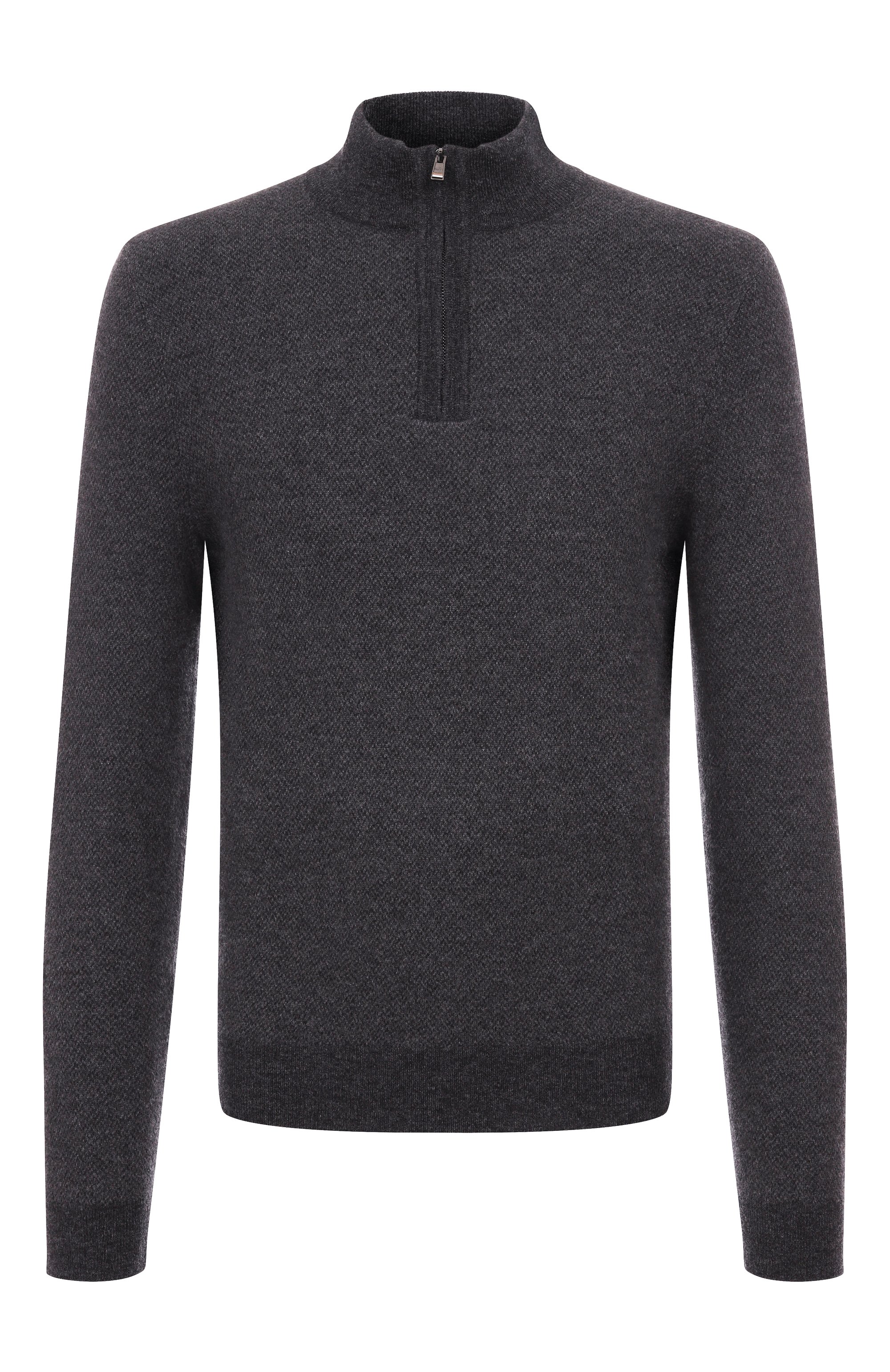 Джемпер из шерсти и хлопка BOSS темно-серого цвета по цене 26950 руб., арт. 50549976, фото 1 Джемпер из шерсти и хлопка BOSS, арт. 50549976, фото 1
