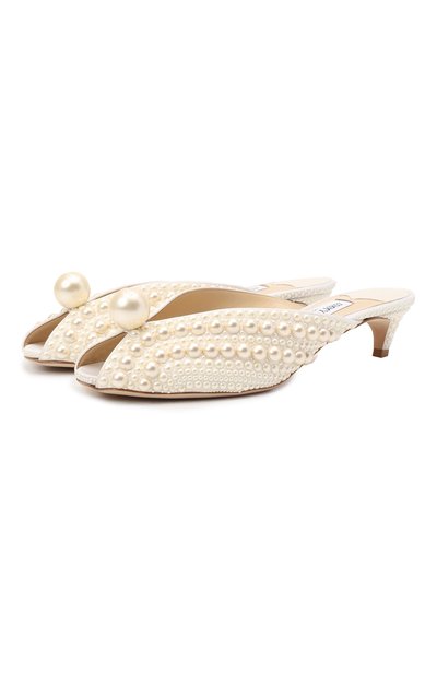 Текстильные мюли samantha 35 JIMMY CHOO молочного цвета по цене 143500 руб., арт. SAMANTHA 35/W0Z, фото 1 Текстильные мюли samantha 35 JIMMY CHOO, арт. SAMANTHA 35/W0Z, фото 1
