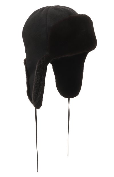 Мужская утепленная шапка-ушанка бруклин с отделкой из норки FURLAND, арт. 0130910010082600091