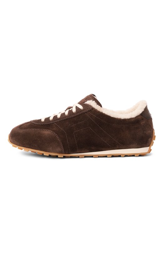 Замшевые кроссовки Santoni WBGG61297BIFPDYX Коричневый  WBGG61297BIFPDYX Фото 4