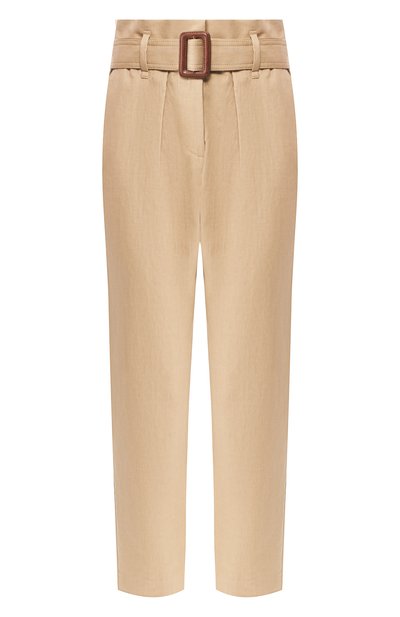 Женские брюки из смеси хлопка и льна BRUNELLO CUCINELLI, арт. MF579P6901