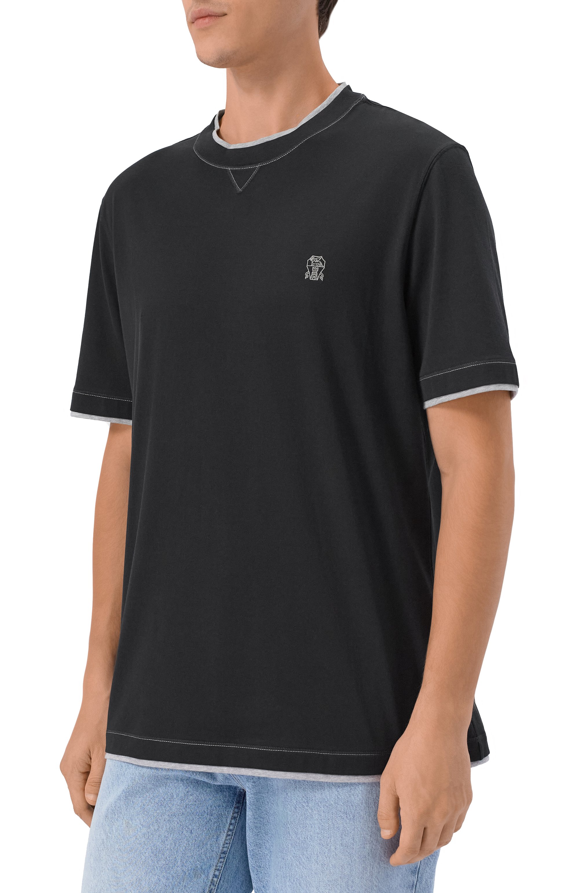 Хлопковая футболка BRUNELLO CUCINELLI, арт. M0B137451G, фото 3