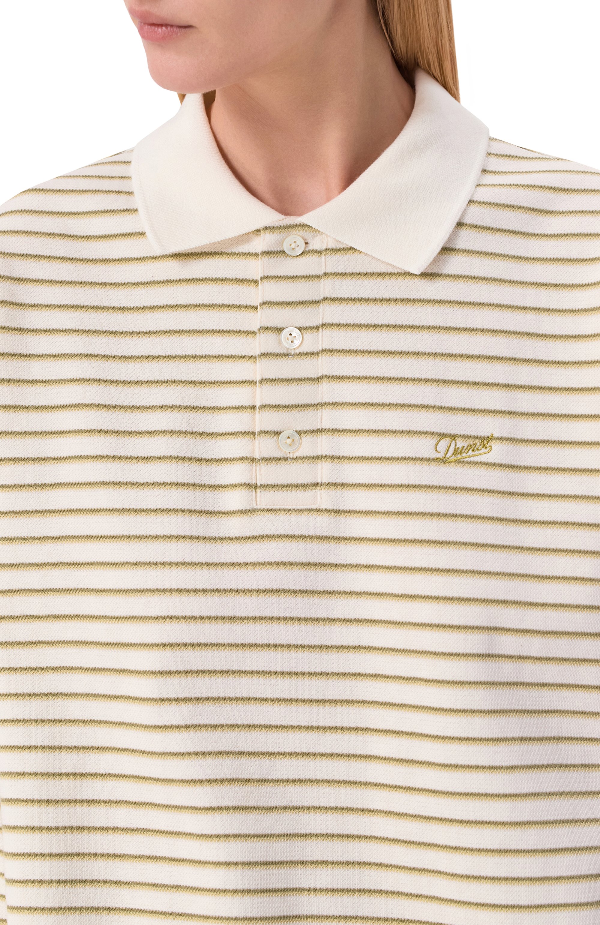 Хлопковое поло DUNST кремового цвета по цене 12750 руб., арт. UDTS6A120K1, фото 5 Хлопковое поло DUNST, арт. UDTS6A120K1, фото 5