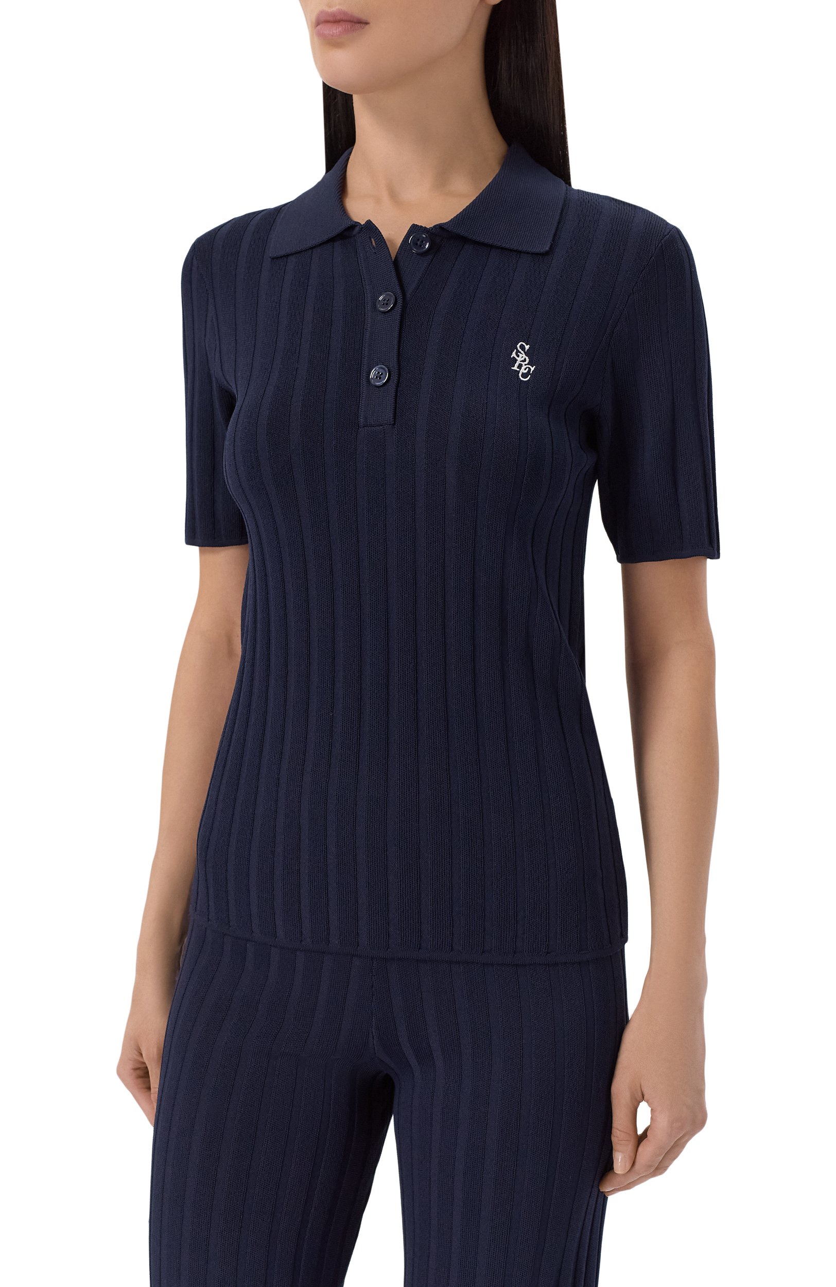 Поло из вискозы SPORTY AND RICH, арт. WS069712302BL106, фото 3