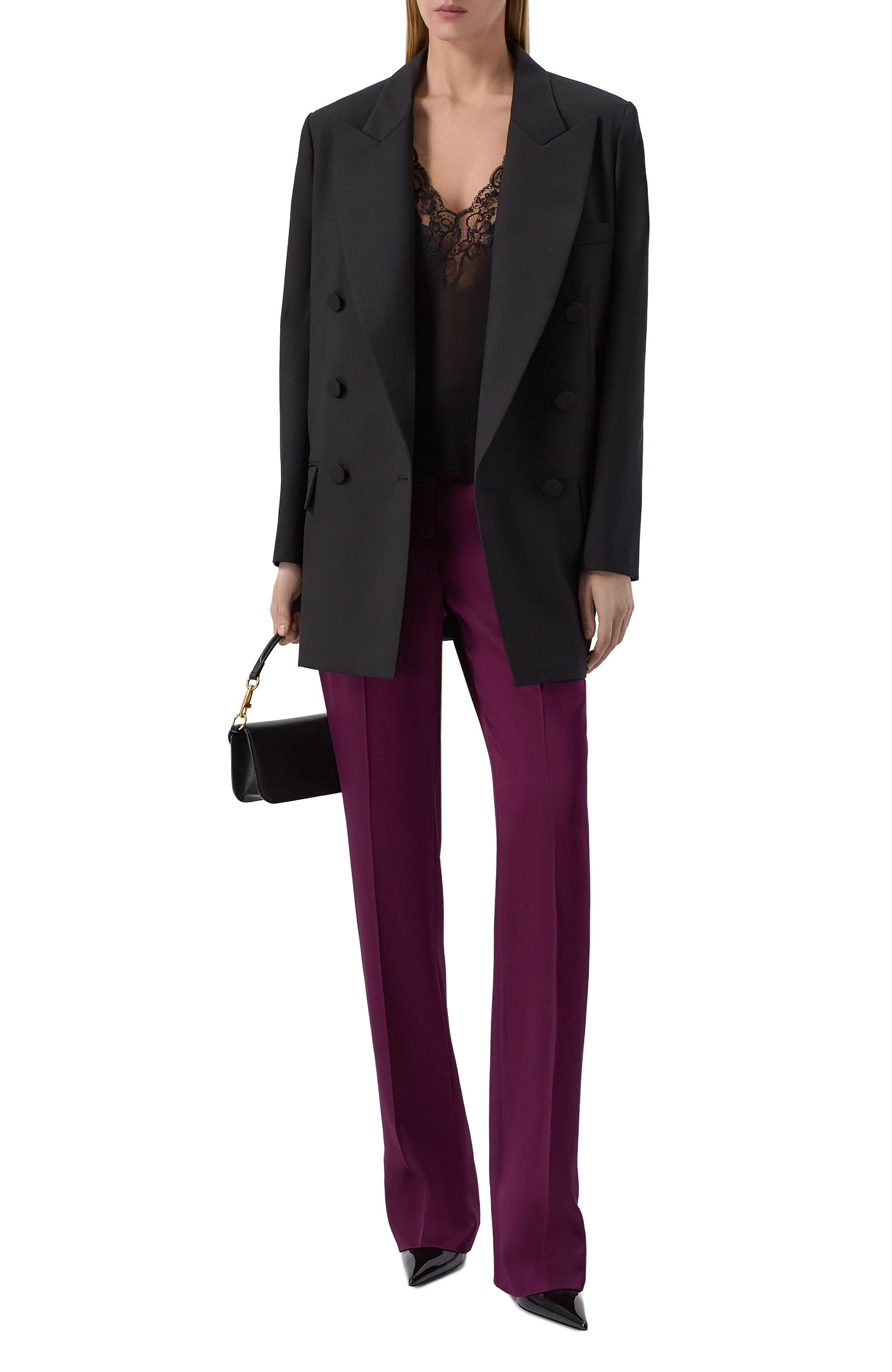 Брюки NINA RICCI фиолетового цвета по цене 92800 руб., арт. 26ACPA018/AC0125, фото 2 Брюки NINA RICCI, арт. 26ACPA018/AC0125, фото 2