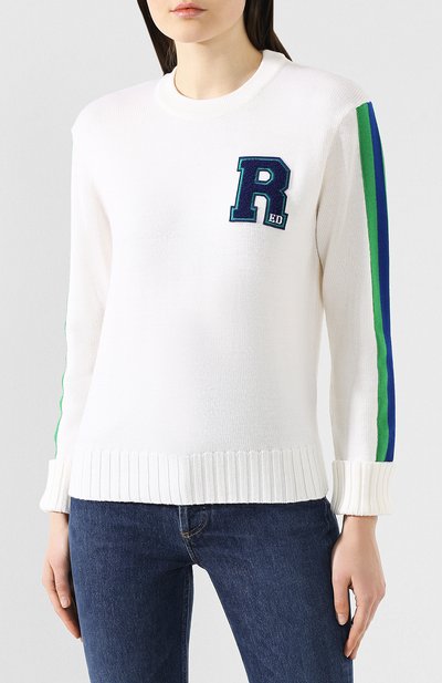 Шерстяной пуловер REDVALENTINO кремового цвета по цене 52100 руб., арт. RR3KCA09/JPN, фото 3 Шерстяной пуловер REDVALENTINO, арт. RR3KCA09/JPN, фото 3