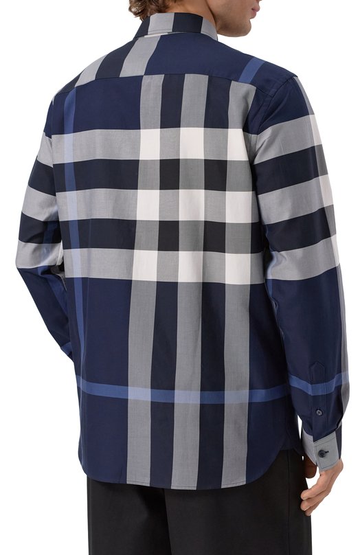 Хлопковая рубашка Burberry 8071536 Синий  8071536 Фото 4