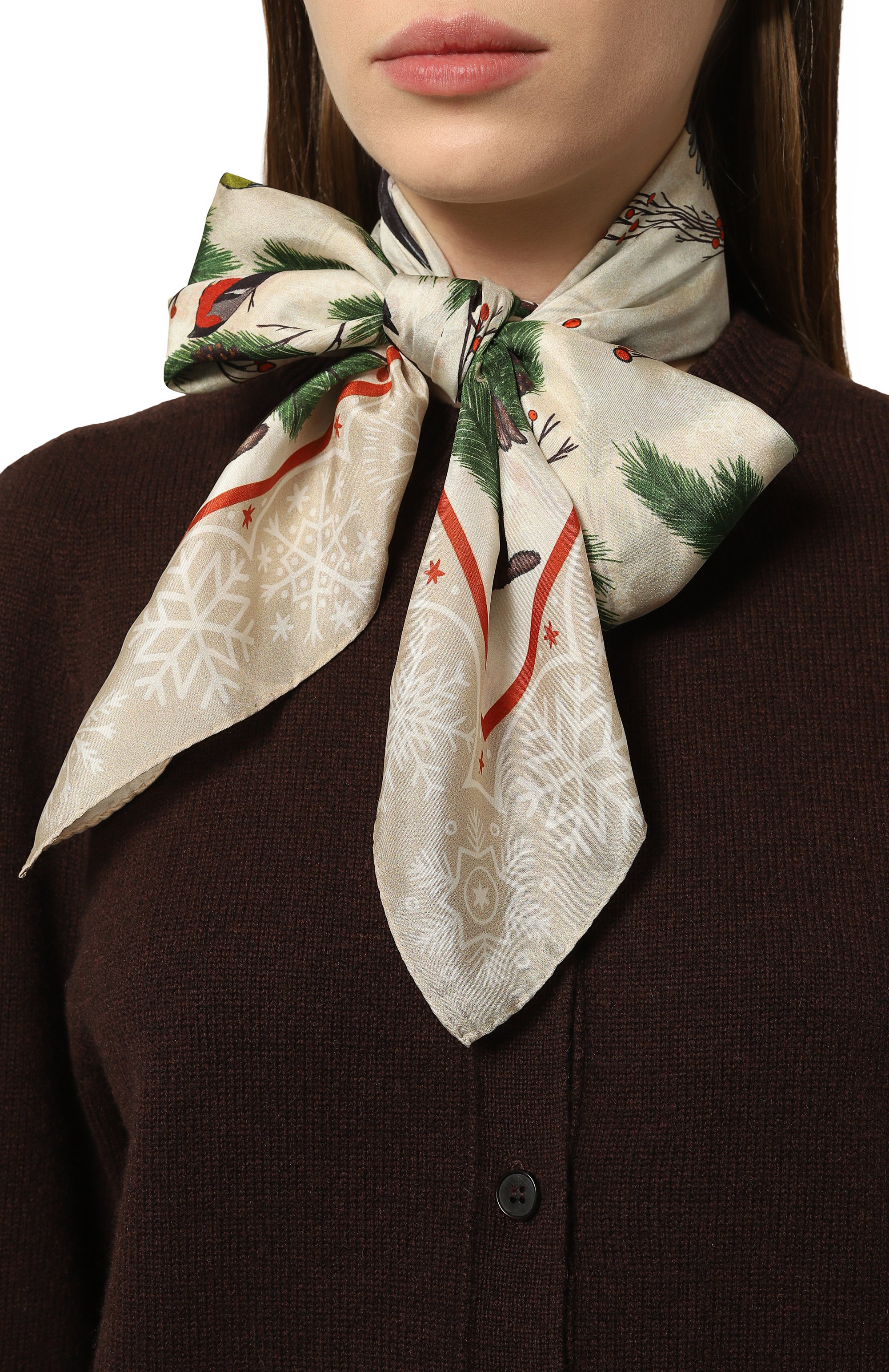 Шелковый платок зимний лес GOURJI, арт. 91133437/61172, фото 2