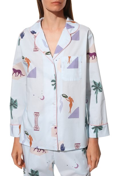 Хлопковая пижама ANY WOWZERS синего цвета по цене 20200 руб., арт. CLS02-PA-P, фото 3 Хлопковая пижама ANY WOWZERS, арт. CLS02-PA-P, фото 3