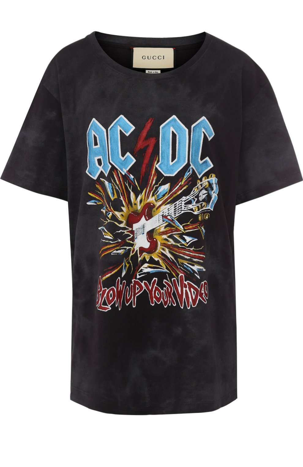 Хлопковая футболка свободного кроя с принтом GUCCI, арт. 492347/X3H43, фото 1