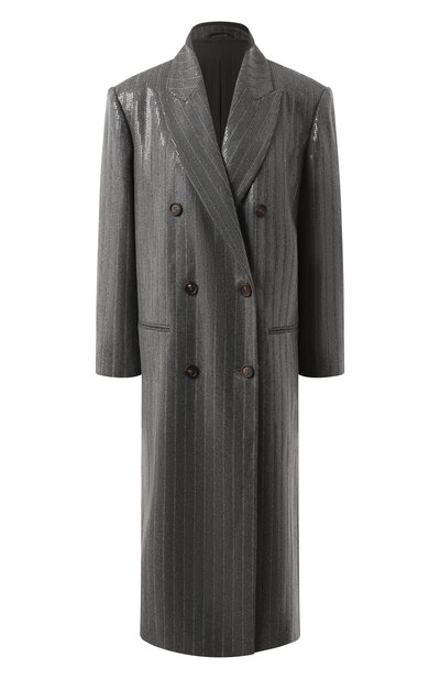 Женское шерстяное пальто с отделкой пайетками BRUNELLO CUCINELLI, арт. ME2089827