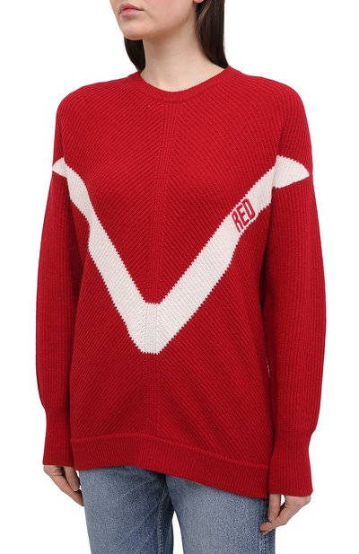 Свитер REDVALENTINO красного цвета по цене 55150 руб., арт. VR3KC06D/5NF, фото 3 Свитер REDVALENTINO, арт. VR3KC06D/5NF, фото 3