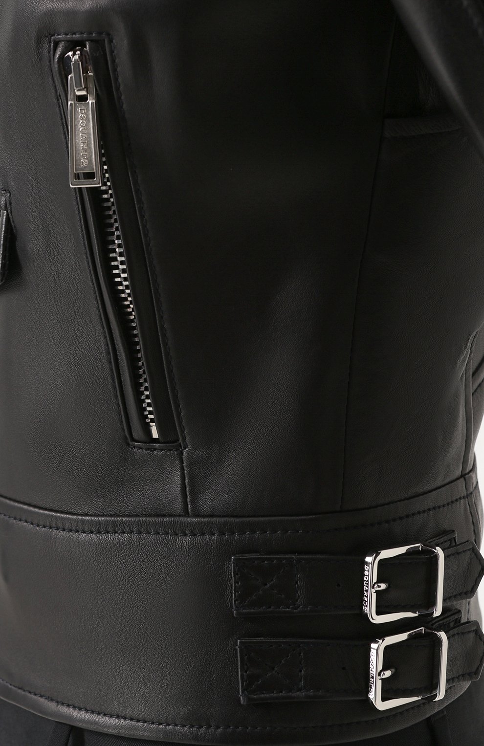 Приталенная кожаная куртка с косой молнией DSQUARED2, арт. S75AM0515/SX8131, фото 5
