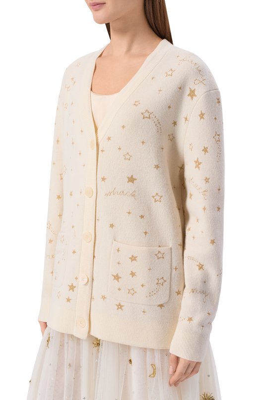 Шерстяной кардиган Love Shack Fancy K2073-2931 Кремовый  K2073-2931 Фото 3