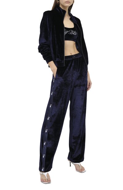 Топ из вискозы OFF-WHITE синего цвета по цене 23900 руб., арт. 0WV0023F20FAB0014501, фото 2 Топ из вискозы OFF-WHITE, арт. 0WV0023F20FAB0014501, фото 2