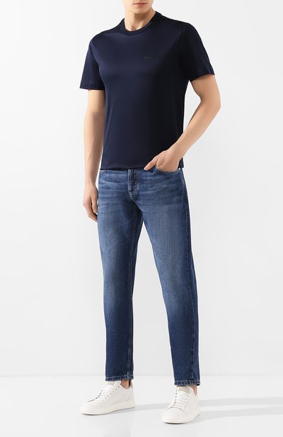 Хлопковая футболка BRIONI темно-синего цвета по цене 38800 руб., арт. UJCA0L/PZ600, фото 2 Хлопковая футболка BRIONI, арт. UJCA0L/PZ600, фото 2