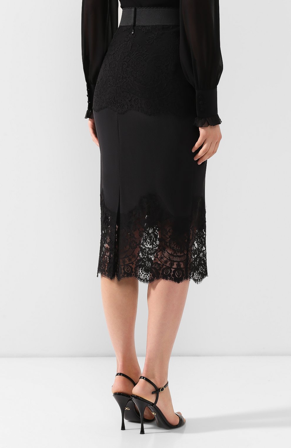 Юбка из смеси шелка и хлопка DOLCE & GABBANA, арт. F4B02T/FU1KA, фото 4