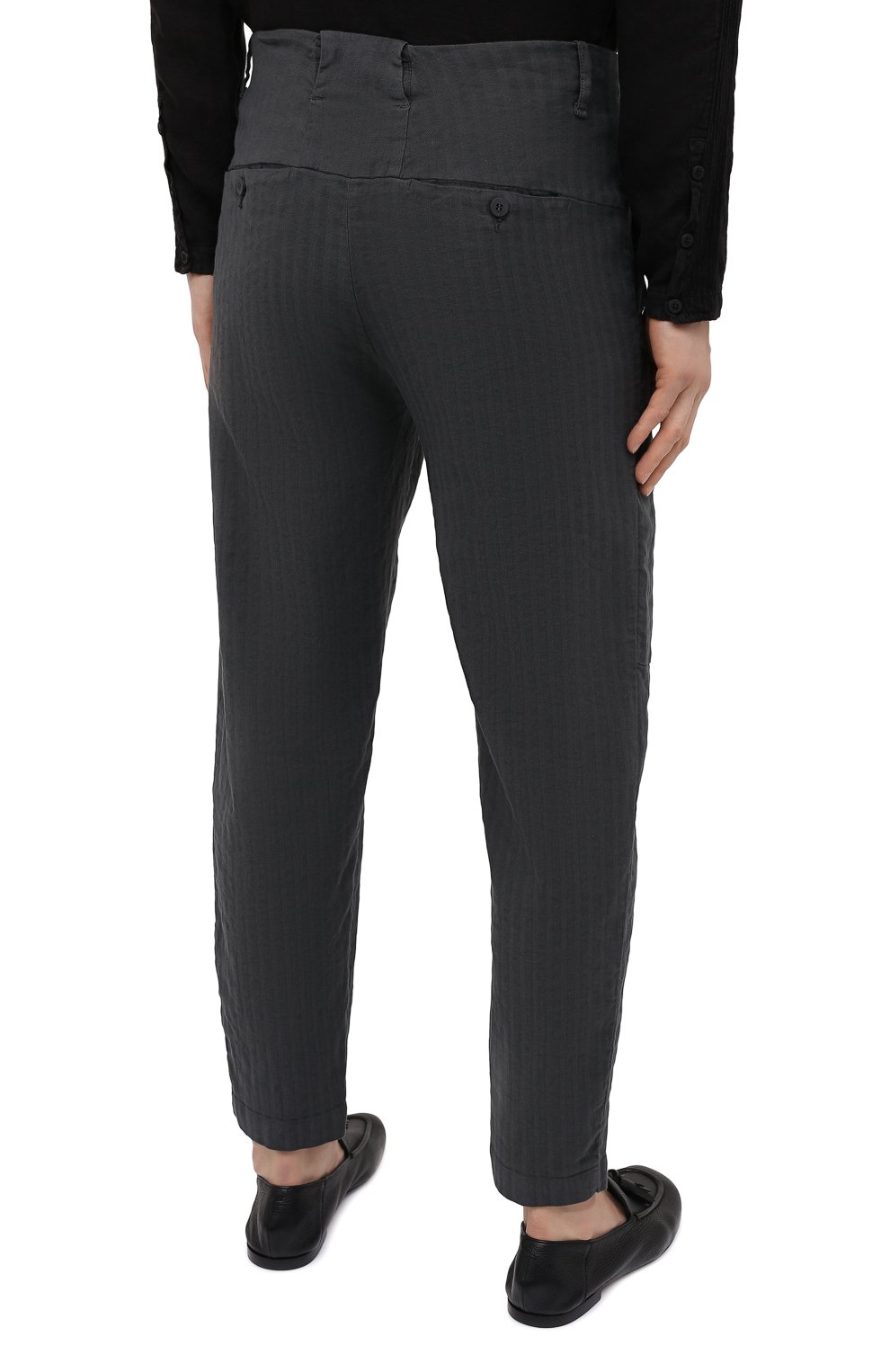 Брюки из хлопка и льна TRANSIT темно-серого цвета по цене 32050 руб., арт. CFUTRNH170, фото 4 Брюки из хлопка и льна TRANSIT, арт. CFUTRNH170, фото 4