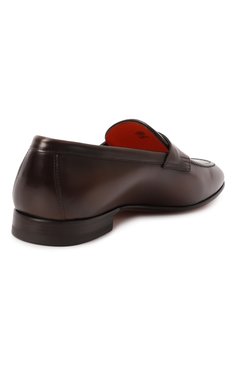 Мужские кожаные пенни-лоферы SANTONI темно-коричневого цвета, арт. MCNG19044LA3GNTG | Фото 5 (Материал сплава: Проставлено; Нос: Не проставлено; Материал внешний: Натуральная кожа; Материал внутренний: Натуральная кожа; Стили: Классический)