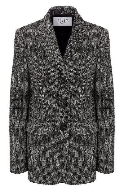 Женский жакет из смеси шерсти и кашемира SEVEN LAB, арт. J19P-0herringbone