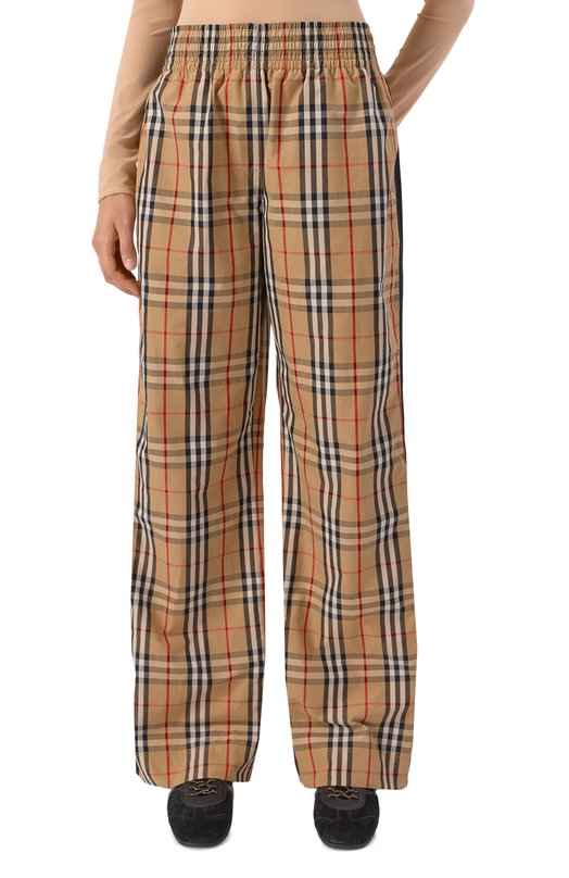 Хлопковые брюки Burberry 8111874 Бежевый  8111874 Фото 3