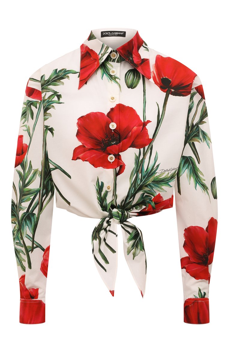 Женская красная хлопковая рубашка DOLCE & GABBANA купить в интернет ...