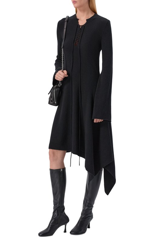 Шерстяное платье Ann Demeulemeester B0013527/KN073 Чёрный  B0013527/KN073 Фото 2