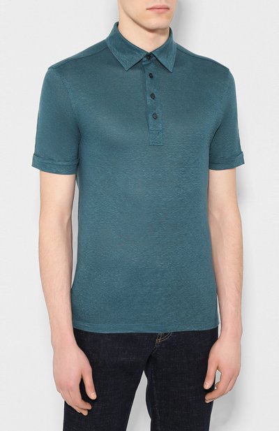 Льняное поло ZEGNA зеленого цвета по цене 39950 руб., арт. UU564/723, фото 3 Льняное поло ZEGNA, арт. UU564/723, фото 3