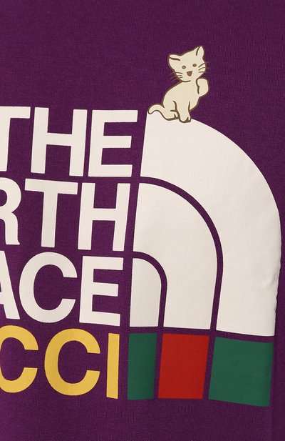 Хлопковая футболка the north face x gucci GUCCI, арт. 616036 XJDRD, фото 5