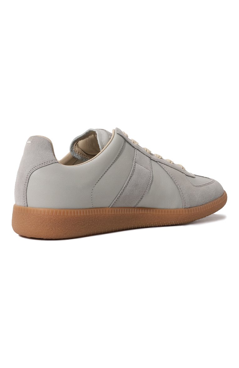 Женские кожаные кеды replica MAISON MARGIELA светло-серого цвета, арт. S58WS0109/P1895 | Фото 5 (Подошва: Платформа; Стили: Кэжуэл; Материал внутренний: Текстиль; Материал внешний: Натуральная кожа; Кросс-КТ: Низкие)