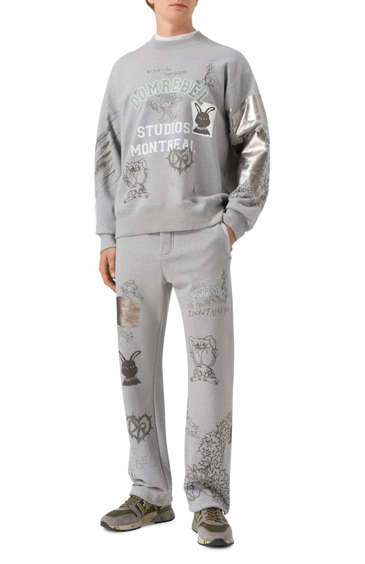 Хлопковые брюки DOMREBEL M C0LLEGE SWEATPANTS Серый  M C0LLEGE SWEATPANTS Фото 2